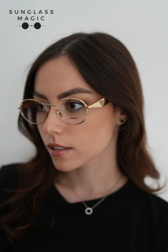 PRADA PR D53VD - 5AK1O1 - 54 Brillenfassungen Gold Oval