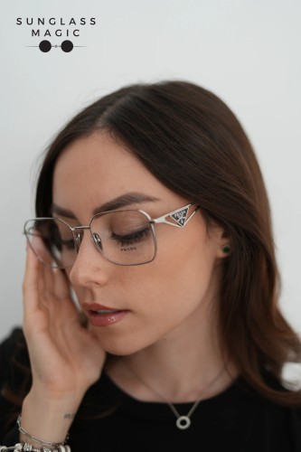PRADA PR A51V - 1BC1O1 - 55 Brillenfassungen Silber