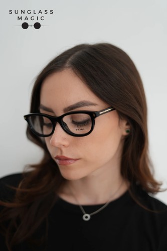 PRADA PR D01VU - 16K1O1 - 52 Brillenfassungen Schwarz Oval