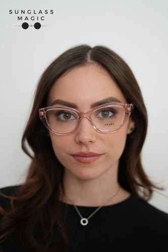 PRADA PR 21ZV - 19Q1O1 - 53 Brillenfassungen Transparent Pfirsich Unregelmäßig