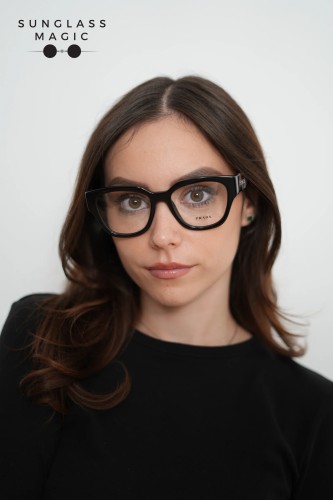 PRADA PR C06V - 28F1O1 - 52 Brillenfassungen Schwarz Oval