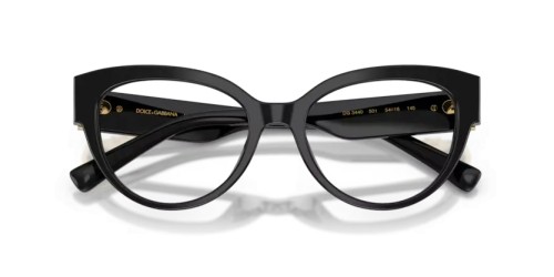 DOLCE & GABBANA DG3440 - 501 - 54 Brillenfassungen Schwarz Cat Eye