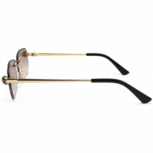 Cartier CT0448O with Diamond-Cut Lenses – Custom-Made - 001 - 54 - MIT PHOTOCHROMEN GLÄSERN Sonnenbrillen Gold Eckig