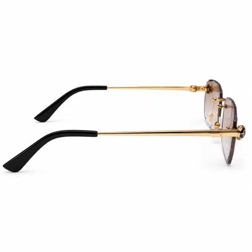 Cartier CT0448O with Diamond-Cut Lenses – Custom-Made - 001 - 54 - MIT PHOTOCHROMEN GLÄSERN Sonnenbrillen Gold Eckig