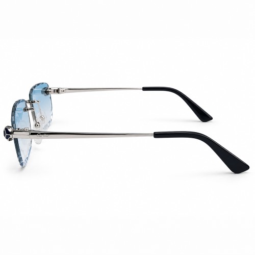 Cartier CT0448O with Diamond-Cut Lenses – Custom-Made - 002 - 54 - MIT PHOTOCHROMEN GLÄSERN Sonnenbrillen Silber Eckig