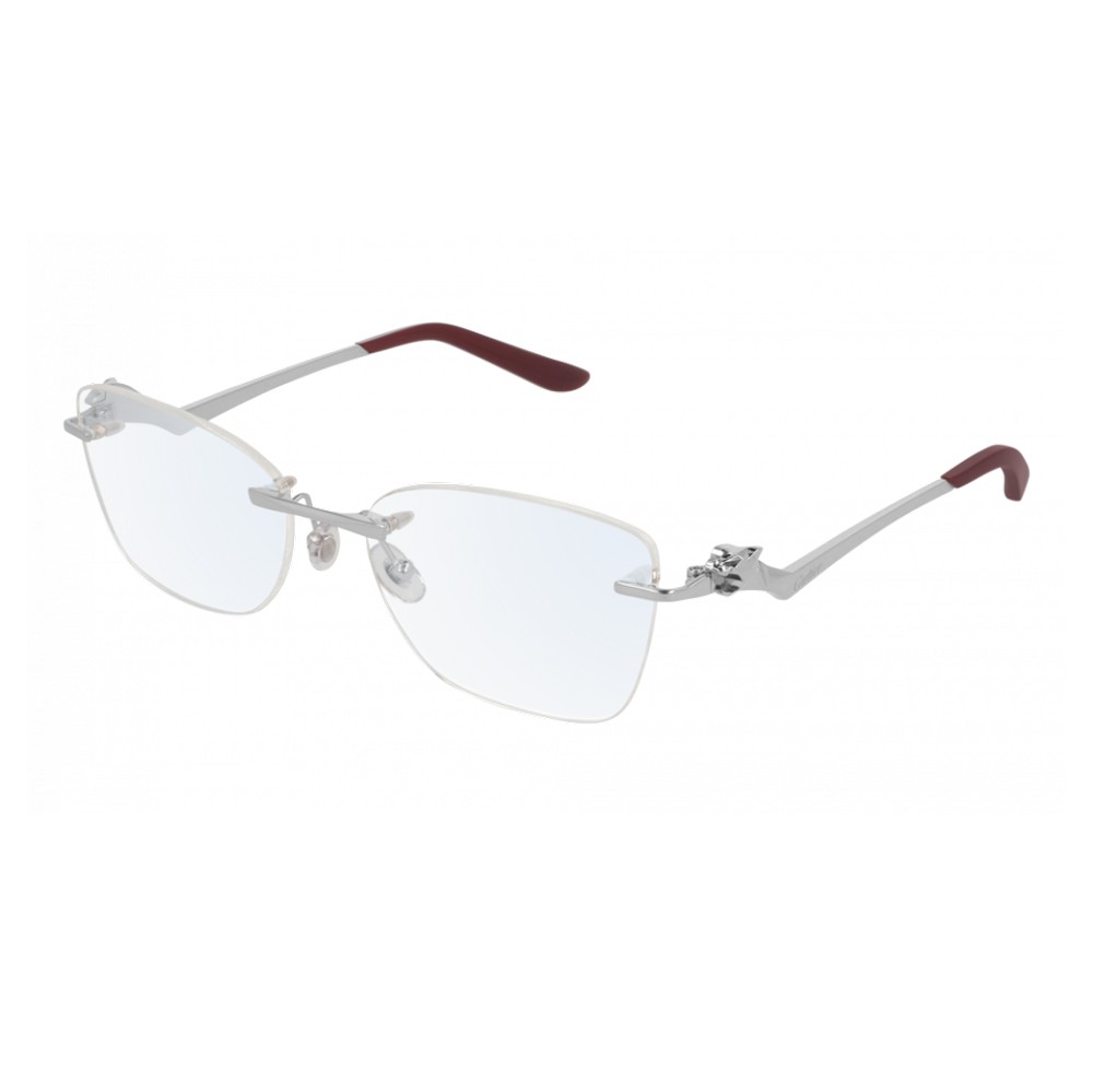 Cartier CT0120O - 003 - 57 Brillenfassungen Silber Cat Eye