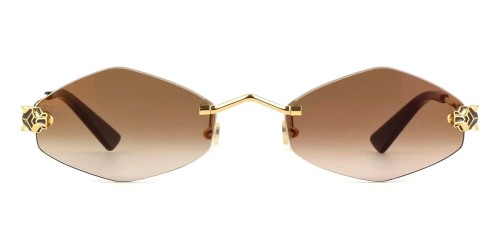 Cartier CT0433S - 002 - 55 Sonnenbrillen Gold Cat Eye