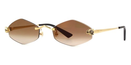 Cartier CT0433S - 002 - 55 Sonnenbrillen Gold Cat Eye