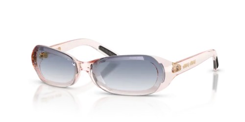 MIU MIU MU C07SU - 28S41G - 62 Sonnenbrillen Durchscheinend Rosa Rechteck