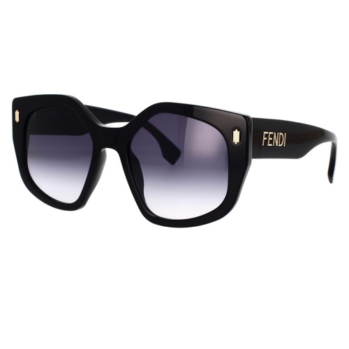 Fendi FE40017I - 01W - 55 Sonnenbrillen Schwarz Kissenform (Abgerundet)