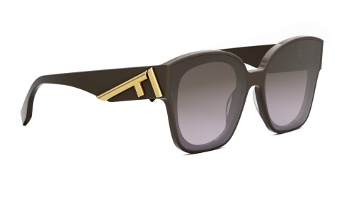 Fendi FE40098I - 48F - 63 Sonnenbrillen Braun Kissenform (Abgerundet)