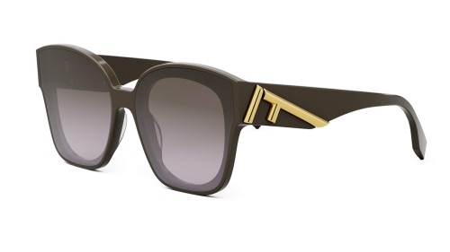 Fendi FE40098I - 48F - 63 Sonnenbrillen Braun Kissenform (Abgerundet)