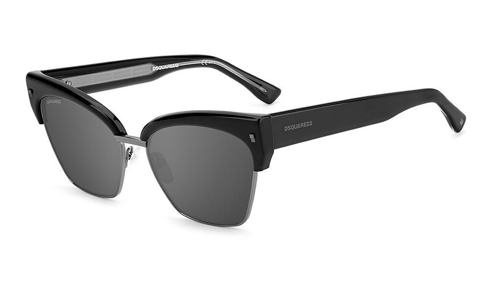 Dsquared2 D2 0015/S - 807T4 - 57 Sonnenbrillen Schwarz Kissenform (Abgerundet)
