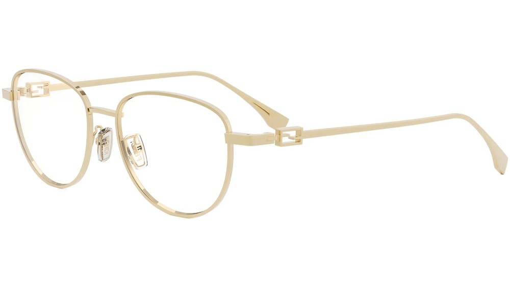 Fendi FE50109F - 030 - 52 Brillenfassungen Gold Kissenform (Abgerundet)