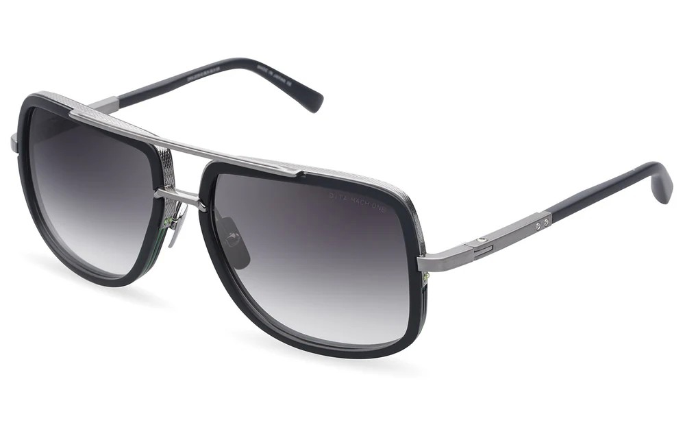 Dita MACH ONE DRX-2030 TITANIUM - E - 59 Sonnenbrillen Schwarz, Silber Pilot (Aviator)