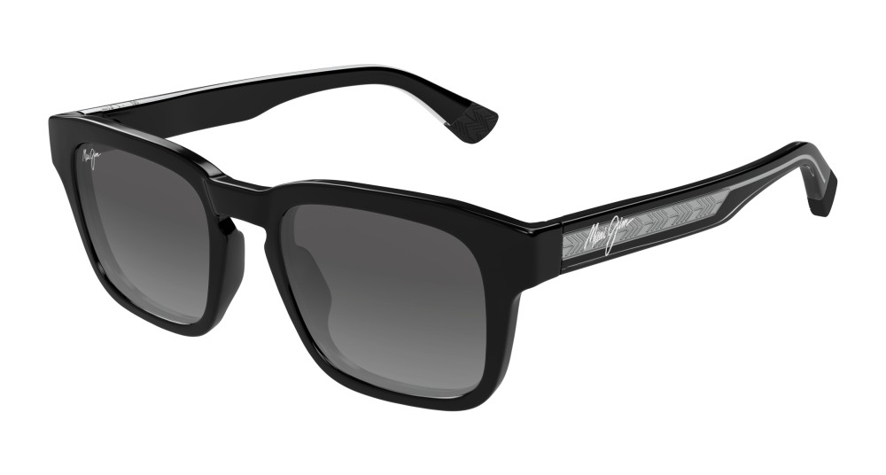 Maui Jim MJ0643S MALUHIA - 001 - 52 - MIT POLARISIERTEN GLÄSERN Sonnenbrillen Schwarz Eckig