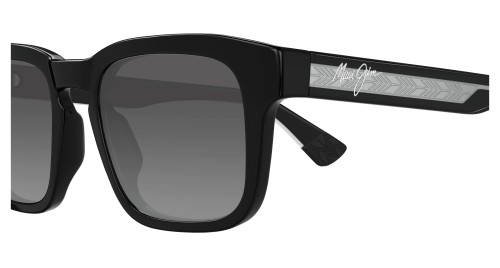 Maui Jim MJ0643S MALUHIA - 001 - 52 - MIT POLARISIERTEN GLÄSERN Sonnenbrillen Schwarz Eckig