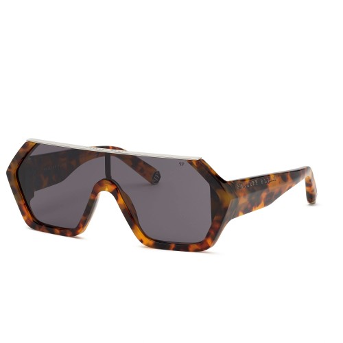 Philipp Plein SPP047 HEXAGON CAMOU - 0728 Sonnenbrillen Havanna Flacher Oberteil