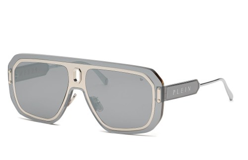 Philipp Plein SPP050 ADVENTURE MASK - 579X Sonnenbrillen Silber Pilot (Aviator)