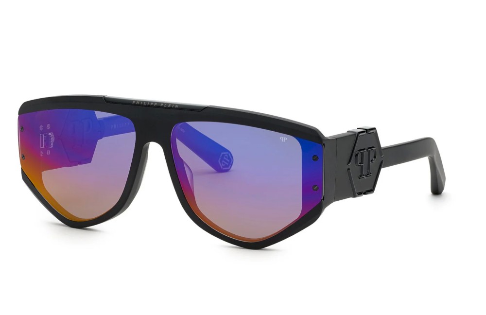 Philipp Plein SPP093 EGO - 703V - 65 Sonnenbrillen Schwarz Pilot (Aviator)