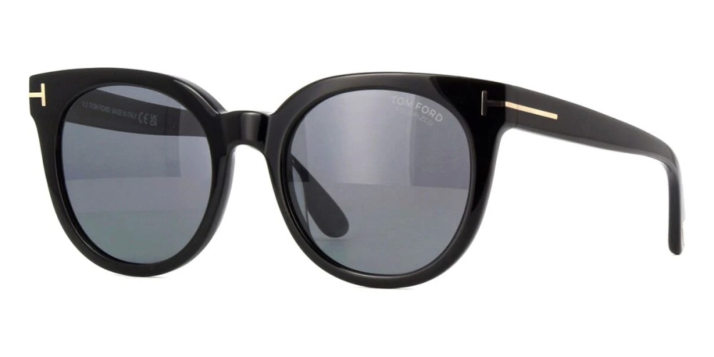 Tom Ford FT1109 MOIRA ECO - 01D - 53 - MIT POLARISIERTEN GLÄSERN Sonnenbrillen Schwarz Rund
