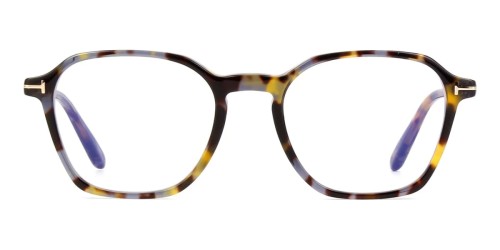 Tom Ford TF5804-B - 055 - 50 - MIT BLAU-VIOLETTEM LICHTFILTER-GLÄSERN Brillenfassungen Havanna Eckig