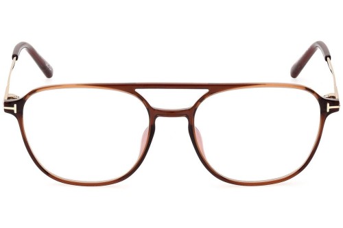 Tom Ford TF5874-B - 048 - 54 - MIT BLAU-VIOLETTEM LICHTFILTER-GLÄSERN Brillenfassungen Havanna Pilot (Aviator)
