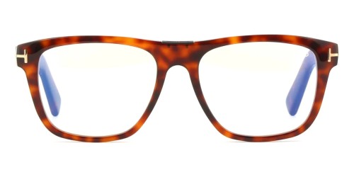 Tom Ford TF5902-B ECO - 054 - 54 - MIT BLAU-VIOLETTEM LICHTFILTER-GLÄSERN Brillenfassungen Havanna Eckig