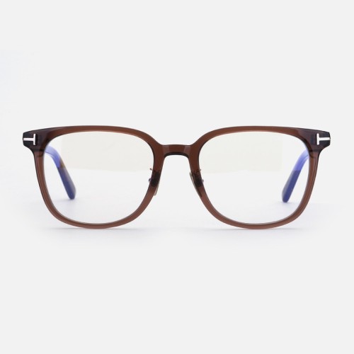 Tom Ford TF5998-K-B ECO - 045 - 51 - MIT BLAU-VIOLETTEM LICHTFILTER-GLÄSERN Brillenfassungen Braun Kissenform (Abgerundet)