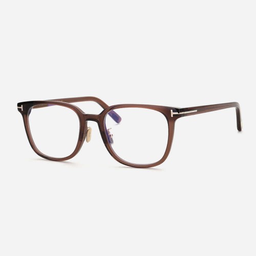 Tom Ford TF5998-K-B ECO - 045 - 51 - MIT BLAU-VIOLETTEM LICHTFILTER-GLÄSERN Brillenfassungen Braun Kissenform (Abgerundet)