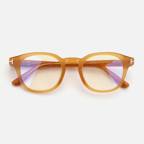 Tom Ford TF6000-K-B ECO - 047 - 49 - MIT BLAU-VIOLETTEM LICHTFILTER-GLÄSERN Brillenfassungen Braun Kissenform (Abgerundet)
