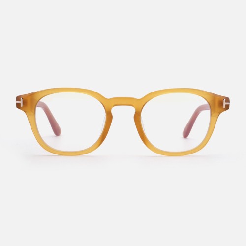 Tom Ford TF6000-K-B ECO - 047 - 49 - MIT BLAU-VIOLETTEM LICHTFILTER-GLÄSERN Brillenfassungen Braun Kissenform (Abgerundet)