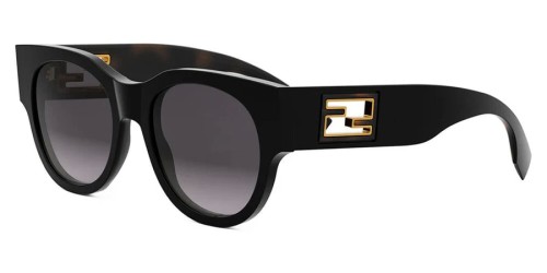 Fendi FE40147I - 01B - 53 Sonnenbrillen Schwarz Rund