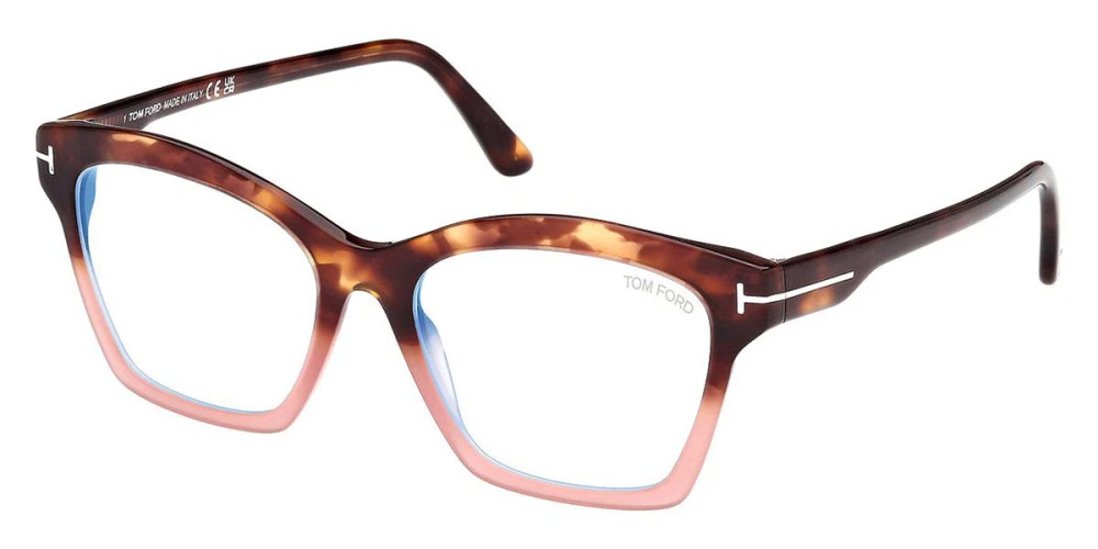 Tom Ford TF5965-B - 055 - 53 - MIT BLAU-VIOLETTEM LICHTFILTER-GLÄSERN Brillenfassungen Eckig