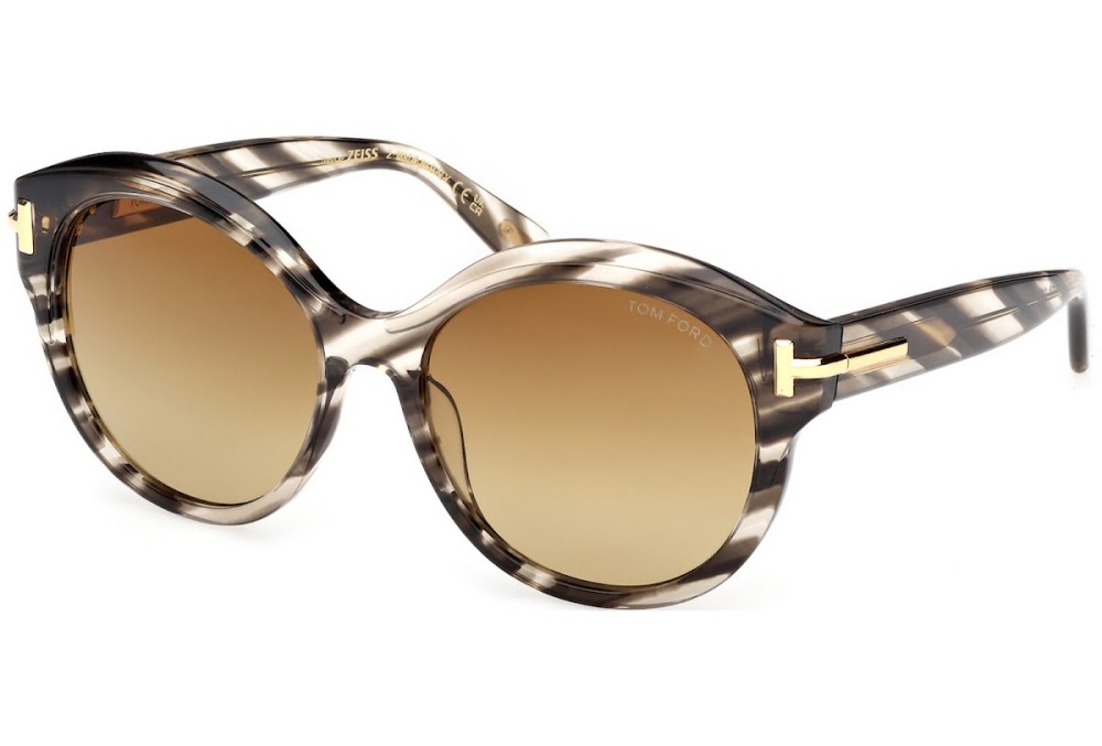 Tom Ford FT1251 ICON COLLECTION - 55F - 57 Sonnenbrillen Havanna Kissenform (Abgerundet)