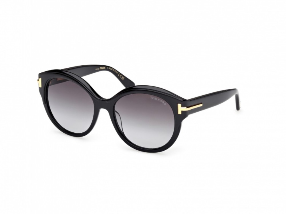 Tom Ford FT1251 ICON COLLECTION - 01B - 57 Sonnenbrillen Schwarz Kissenform (Abgerundet)