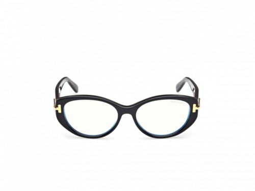 Tom Ford TF6031-B ICON COLLECTION - 001 - 53 - MIT BLAU-VIOLETTEM LICHTFILTER-GLÄSERN Brillenfassungen Schwarz Cat Eye