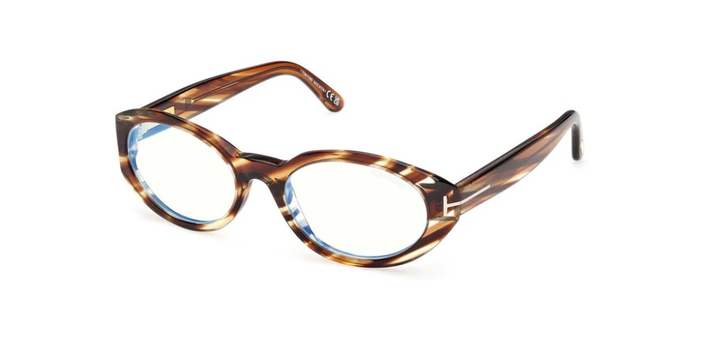 Tom Ford TF6067-B - 055 - 54 - MIT BLAU-VIOLETTEM LICHTFILTER-GLÄSERN Brillenfassungen Havanna Oval