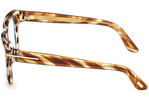 Tom Ford TF6027-B ICON COLLECTION - 055 - 52 - MIT BLAU-VIOLETTEM LICHTFILTER-GLÄSERN Brillenfassungen Havanna Eckig